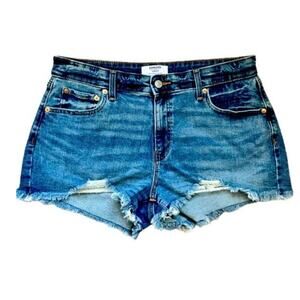 Denizen Levis Distressed Denim High Rise Shorts Size 14